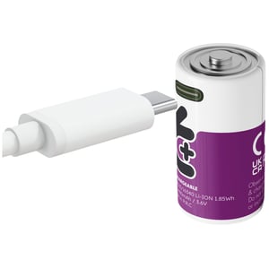 2 Акумулаторни батерии C Li-Ion Uniross 1.5V 3000 mAh + USB Type C