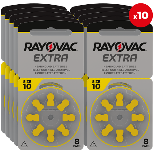 80 Батерии за слухов апарат 10 Extra Advance - Rayovac PR70